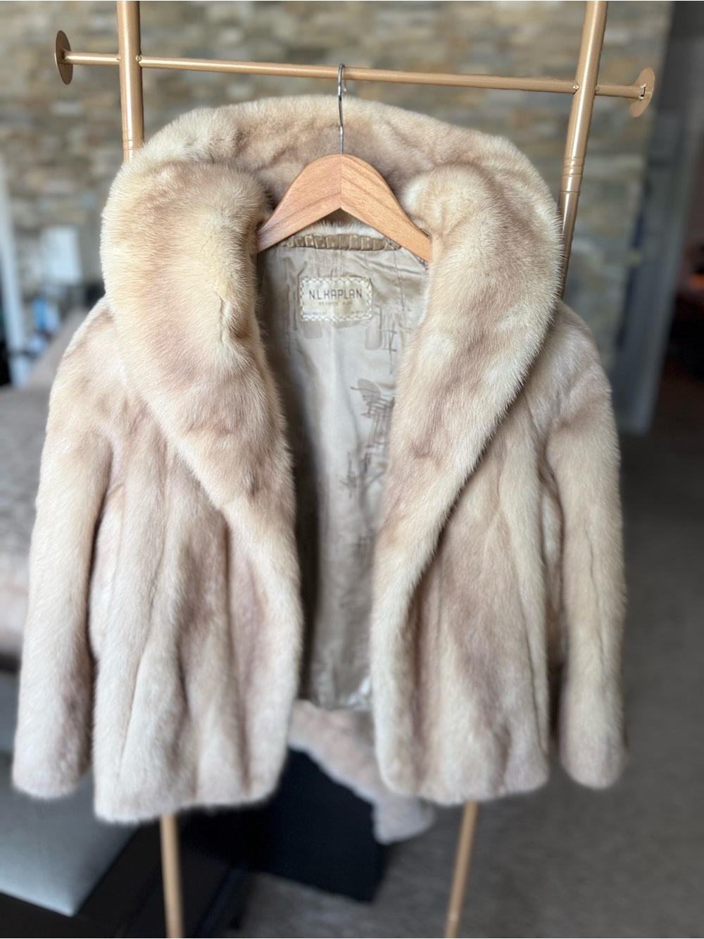 NLKaplan Beige Cream Short Fur Coat